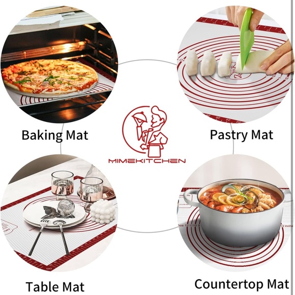Bread Mat Silicone Non Stick Pastry Mat Oven Liner Baking Supplies Sheet Red SR4 - Picture 5 of 6